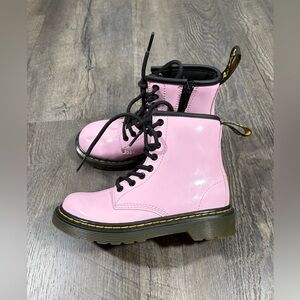 Dr. Martens Pink Patent Leather Girls Boots